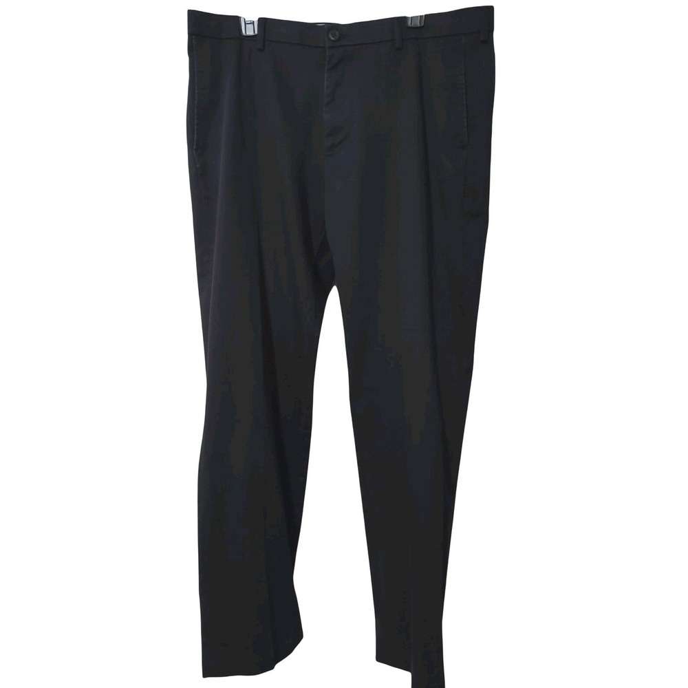 Haggar Pants 38x32 Mens Iron Free Premium Khaki Black Norm Core Stretch Straight